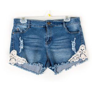 Denim with Lace Shorts - Indero Brand